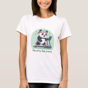 Camiseta Lindo Panda Motivacional en Cinta de Correr