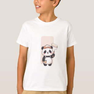 Camiseta Lindo Panda Pintor Niños