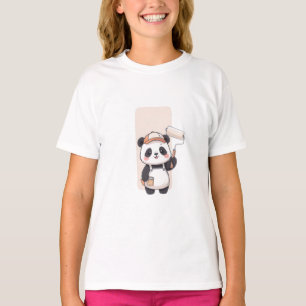 Camiseta Lindo Panda Pintor Niños