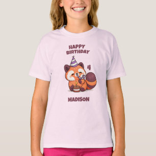 Camiseta Lindo Panda Rojo - Feliz Cumpleaños