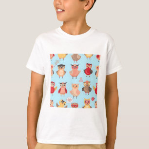 Camiseta lindo patrón de búho personalizado