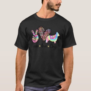Camiseta Lindo Paz Amor Corgi Tie dye Mujeres Perro   Madre