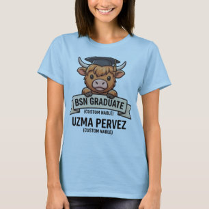 Camiseta Lindo Peekaboo Vaca de las Tierras Altas Graduada