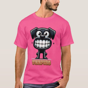 Camiseta Lindo Perrito Negro Pequeño Dientes Divertidos Mas