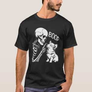 Camiseta Lindo perro Corgi Boop Mano Esqueleto Halloween Es