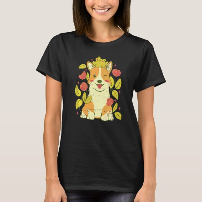 Camiseta Lindo perro Corgi y rana   (Anverso)