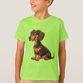 Camiseta Lindo perro dachshund de dibujos animados