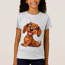Camiseta Lindo perro dachshund de dibujos animados