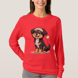Camiseta Lindo perro de dibujos animados con sombrero de Sa
