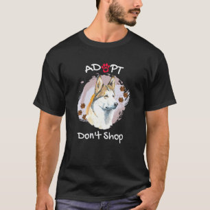 Camiseta Lindo perro husky siberiano Adoptar No Comprar Cac