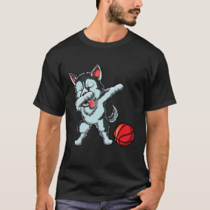Camiseta Lindo perro husky siberiano haciendo dab Baloncest
