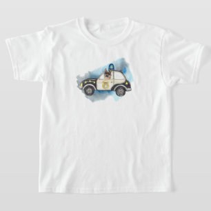Camiseta Lindo perro K-9 montando un coche de policía