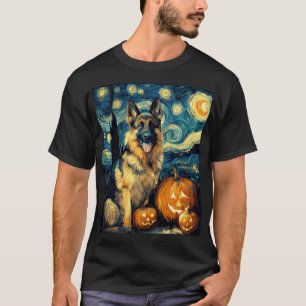Camiseta Lindo perro pastor alemán Halloween Jack O Lantern