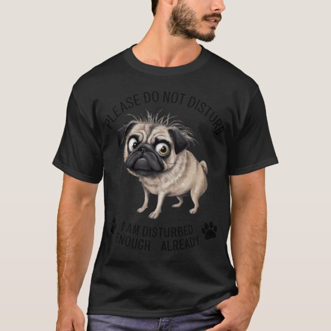 Camiseta Lindo perro pug acuarela (Anverso)