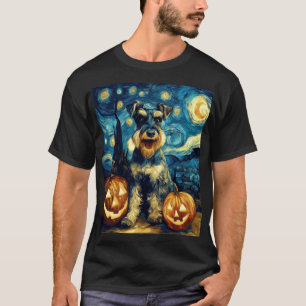 Camiseta Lindo perro Schnauzer miniatura Halloween Jack O L