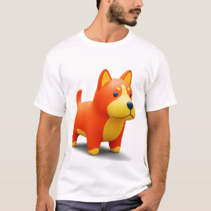 Camiseta Lindo perro Shiba Inu de dibujos animados en 3D