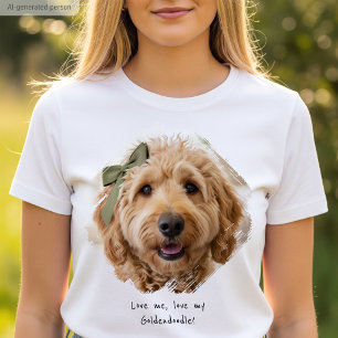 Camiseta Lindo pincelada de foto personalizada amo a los pe