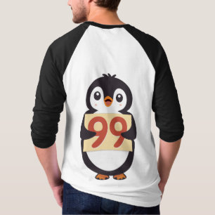 Camiseta Lindo pingüino sosteniendo un cartel con el número