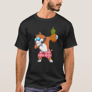 Camiseta Lindo Pitbull Haciendo Dabbing Piña Fruta Tropical