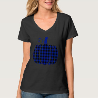 Camiseta Lindo Plaid Búfalo Clásico Azul Otoño Día de Acció