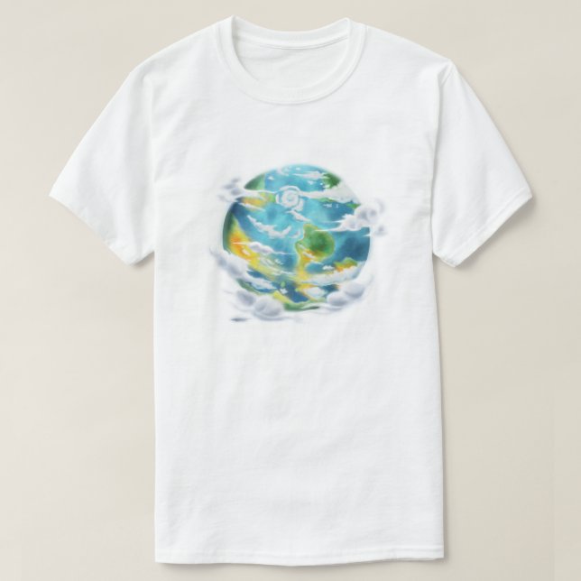 Camiseta Lindo Planeta Tierra de Dibujos Ecoamigable (Diseño del anverso)