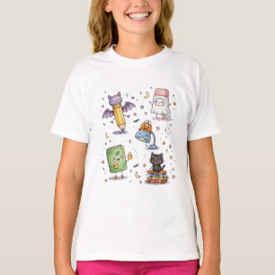 Camiseta Lindo PNG de Halloween de Regreso a la Escuela, Ga
