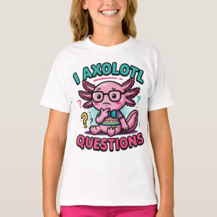 Camiseta Lindo Preguntas de ajolote nerd azteca con gafas