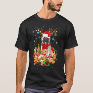 Camiseta Lindo Pug Reno Navidad Luces Santa Navidad Pu