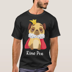 Camiseta Lindo Pug Rey Divertido Que Lleva Corona 314