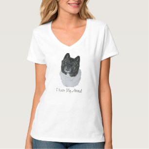 Camiseta lindo retrato japonés de perro akita con eslogan