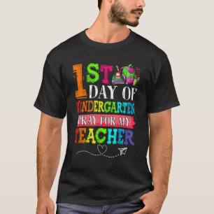 Camiseta Lindo reza por mi maestro primer día de jardín de 