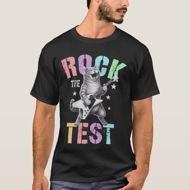 Camiseta Lindo ROCK THE TEST Día de Pruebas Profesor Histor (Anverso)