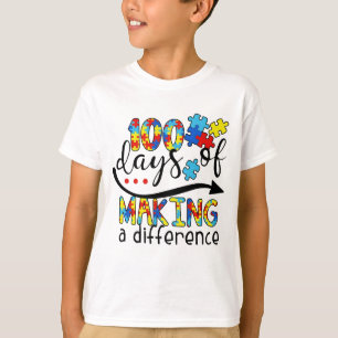 Camiseta Lindo rompecabezas de 100 días haciendo una difere