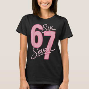 Camiseta Lindo Rosa 67 Seis Siete Divertido Meme Mujeres Ch