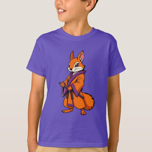Camiseta Lindo samurái ardilla japonés (Anverso)
