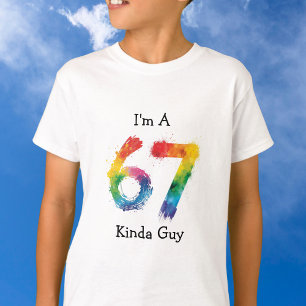 Camiseta Lindo Seis/ Siete Pintura de Salpicaduras Azul Per