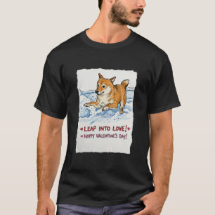 Camiseta Lindo Shiba Inu "Salta al Amor" Día de San Valentí