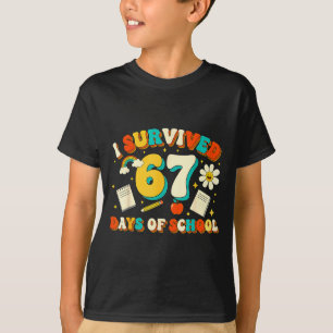 Camiseta Lindo Sobreviví 67 Días De Escuela Chistoso Meme E