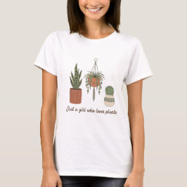 Camiseta Lindo "Solo una chica que ama las plantas" Retro B