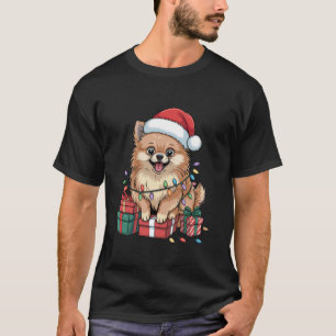 Camiseta Lindo sombrero de Santa Pomerania Navidad Amante d
