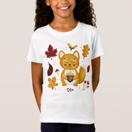 Camiseta Lindo Squirrel del Bosque con Acuarela de Bellota
