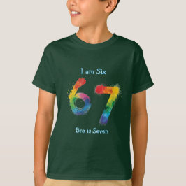 Camiseta Lindo tendencia 67 arcoíris negro personalizar
