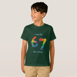 Camiseta Lindo tendencia 67 arcoíris negro personalizar