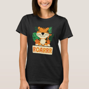 Camiseta Lindo Tigre Rugido Chica Chicos Gato Animal Amigo