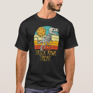 Camiseta Lindo truco Rawr trata esqueleto Trex niño pequeño
