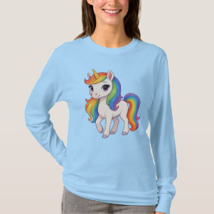 Camiseta Lindo unicornio de arcoíris colorido