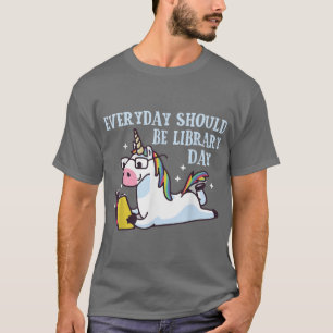 Camiseta Lindo Unicornio Leyendo Libro Bibliotecario Amante
