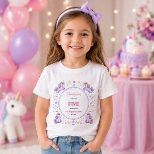 Camiseta Lindo Unicornio Mágico de Color Púrpura Pastel Cum