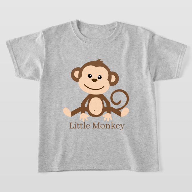 Camiseta lindo unisex niños pequeño mono agregar texto T-Sh (Distribución)