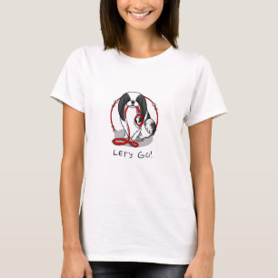 Camiseta ¡Lindo! ¡Vamos! Perro Chin Japonés (negro y blanco
